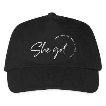 Sie hat Hustle - Kinder Basecap - Schwarz - Vorne