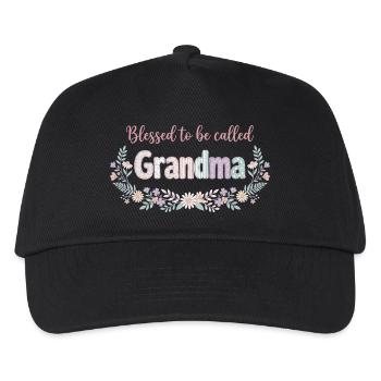 Grandma Grandma Flowers Gift Cute Grandma - Kids’ Baseball Cap - black - Front