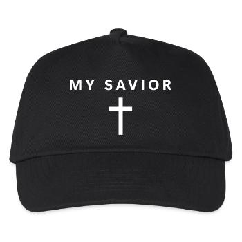 My Savior Minimalist Faith Jesus Cooler - Kids’ Baseball Cap - black - Front