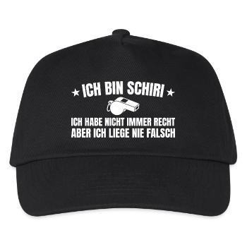 Schiri Hat nicht immer recht Schiedsrichter - Kinder Basecap - Schwarz - Vorne