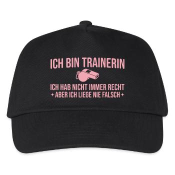 Trainerin liegt nie falsch Fußballtrainerin - Kinder Basecap - Schwarz - Vorne
