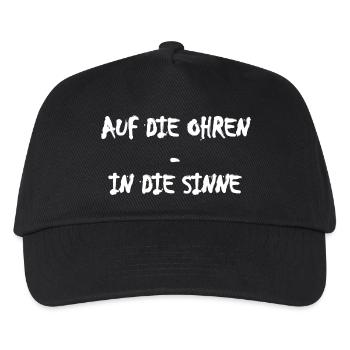 Auf die Ohren In die Sinne - Kinder Basecap - Schwarz - Vorne