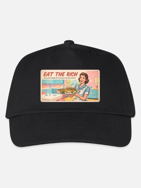 Eat the Rich – Retro-Satire - Kinder Basecap - Schwarz
