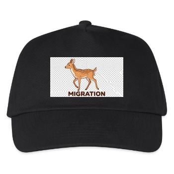 Migrationshirsch Illustration - Kinder Basecap - Schwarz - Vorne