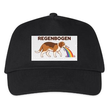 Beagle mit Regenbogenstrahl - Kinder Basecap - Schwarz - Vorne