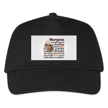 Kaffee Morgen Spruch Illustration - Kinder Basecap - Schwarz - Vorne