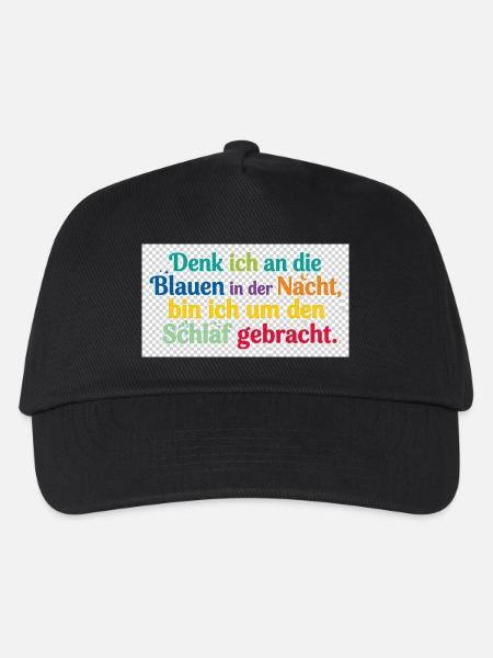 Bunte Nachtgedanken Schlafzitat - Kinder Basecap - Schwarz