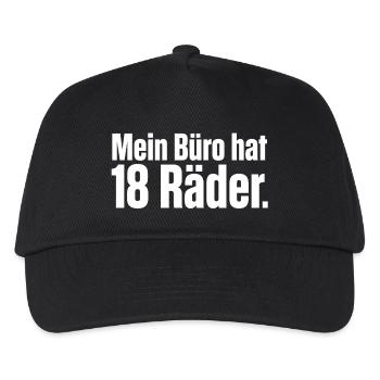 Mein Büro hat 18 Räder - LKW Fahrer, Fernfahrer - Kinder Basecap - Schwarz - Vorne