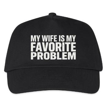 My wife is my favorite problem - Kids’ Baseball Cap - black - Front