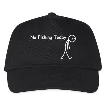 Heute kein Angeln – lustiger Angler - Kinder Basecap - Schwarz - Vorne