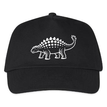 Stegosaurus Silhouette Muster - Kinder Basecap - Schwarz - Vorne