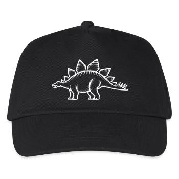 Stegosaurus Linienstil - Kinder Basecap - Schwarz - Vorne