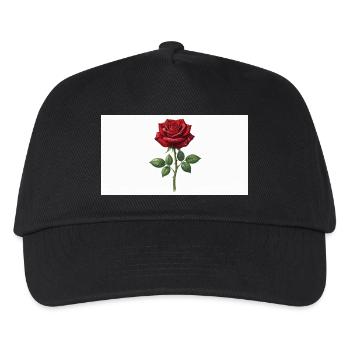 Rote Rose mit Tau-Tropfen - Kinder Basecap - Schwarz - Vorne