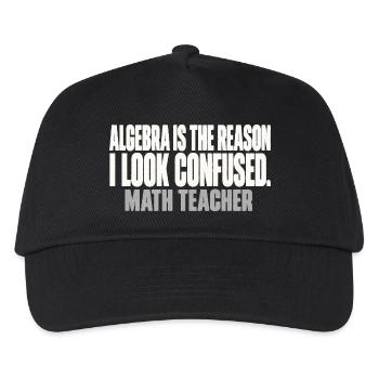 Algebra Is The Reason I Look Confused Mathelehrer - Kinder Basecap - Schwarz - Vorne