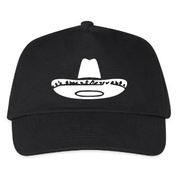 Mexikanerhut Mexiko Geschenk  - Kinder Basecap - Schwarz - Vorne