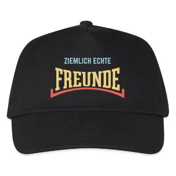 Ziemlich Echte Freunde (Freundschaft / Konkav / 3) - Kinder Basecap - Schwarz - Vorne