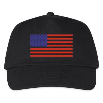 USA - Flagge - Kinder Basecap - Schwarz - Vorne