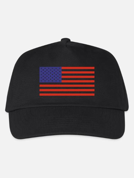 USA - Flagge - Kinder Basecap - Schwarz
