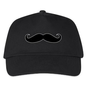 Moustache / Schnurrbart - Kinder Basecap - Schwarz - Vorne