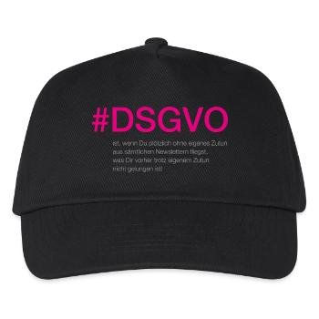 DSGVO - EU-Datenschutzgrundverordnung - Kinder Basecap - Schwarz - Vorne