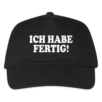 Ich habe fertig - Kinder Basecap - Schwarz - Vorne
