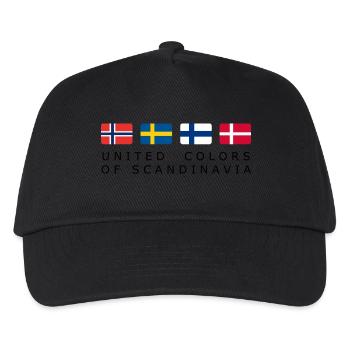 UNITED COLORS OF SCANDINAVIA black-lettered - Kinder Basecap - Schwarz - Vorne