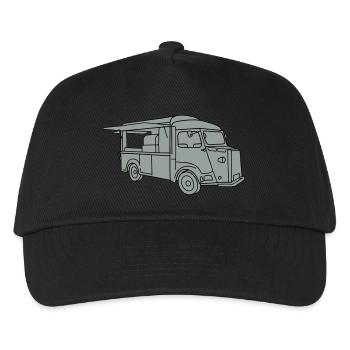 Imbisswagen Foodtruck 2 - Kinder Basecap - Schwarz - Vorne