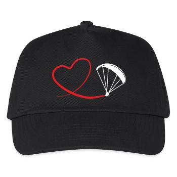 herz gleitschirmflieger - Kids’ Baseball Cap - black - Front