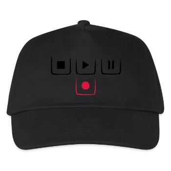 stop play pause rec - Casquette de baseball Enfant - noir - Devant
