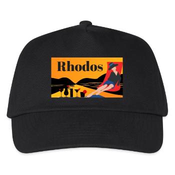 Rhodos - Griechische Insel - Kinder Basecap - Schwarz - Vorne
