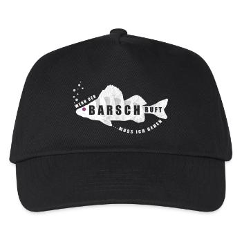 Barsch Barsche Angeln Angler Fischen Fische Angel - Kinder Basecap - Schwarz - Vorne