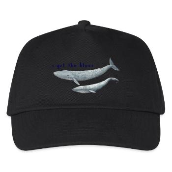 Ich habe den Blues Wale - Wale. baleines - Kinder Basecap - Schwarz - Vorne