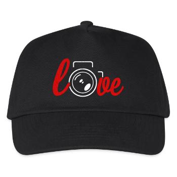 Ich liebe Fotografie Fotograf Kamera Foto Objektiv - Kinder Basecap - Schwarz - Vorne