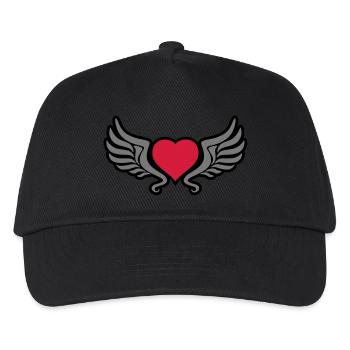 tribal_heart_wings_kontur_3c - Kinder Basecap - Schwarz - Vorne