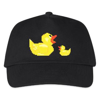 Duck mother with child chicks young gift duck - Kids’ Baseball Cap - black - Front