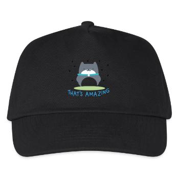 Funny cool little animal with saying that's amazing - Kids’ Baseball Cap - black - Front