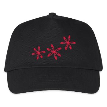 Rote Blume Kosmos - Kinder Basecap - Schwarz - Vorne