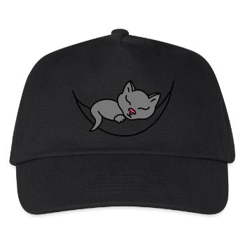 Schlafende Katze - Kinder Basecap - Schwarz - Vorne