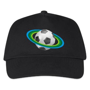 Fußball Ringe, Soccer, - Kinder Basecap - Schwarz - Vorne