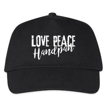 LOVE PEACE Handpan white - Kinder Basecap - Schwarz - Vorne