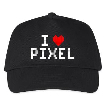 Ich liebe Pixel - Kinder Basecap - Schwarz - Vorne