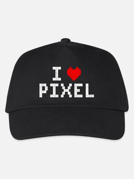 Ich liebe Pixel - Kinder Basecap - Schwarz