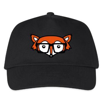 Geek Fuchs Kopf - Kinder Basecap - Schwarz - Vorne