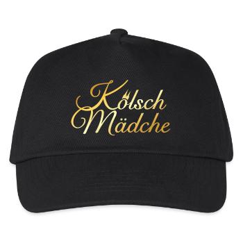 Kölsch Mädche mit Kölner Dom aus Köln - Kinder Basecap - Schwarz - Vorne