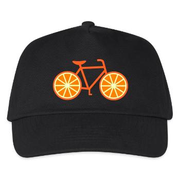 Fahrrad Orange - Kinder Basecap - Schwarz - Vorne