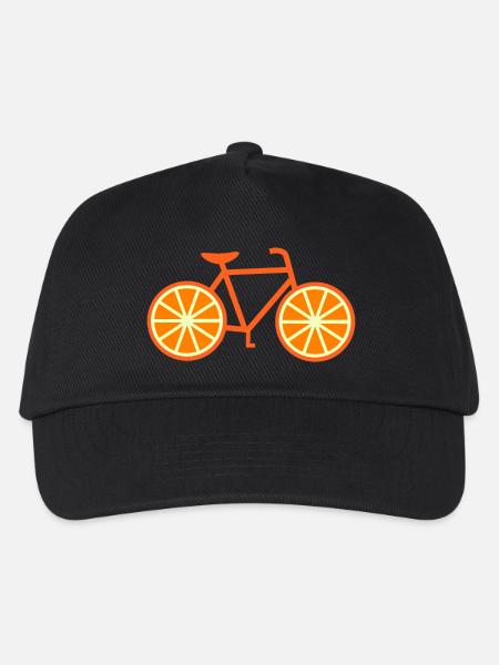 Fahrrad Orange - Kinder Basecap - Schwarz