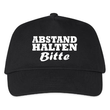 Abstand Halten - Kinder Basecap - Schwarz - Vorne