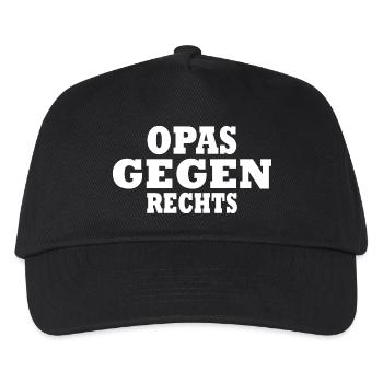 Opas gegen rechts - Kinder Basecap - Schwarz - Vorne