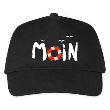 Moin Möwe Rettungsring nordisch - Kinder Basecap - Schwarz - Vorne