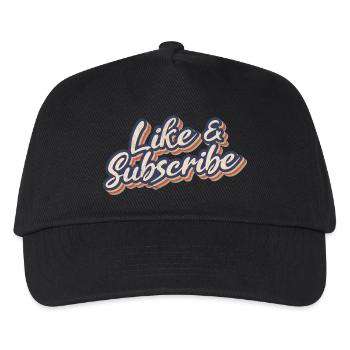Like & Subscribe 70s Style - Kinder Basecap - Schwarz - Vorne